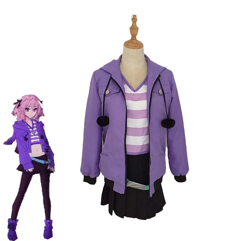 

Anime Fate Grand Order FGO Apocrypha Rider Astolfo Cosplay Costume Women's Casual Coat Halloween Carnival Uniforms Custom Made