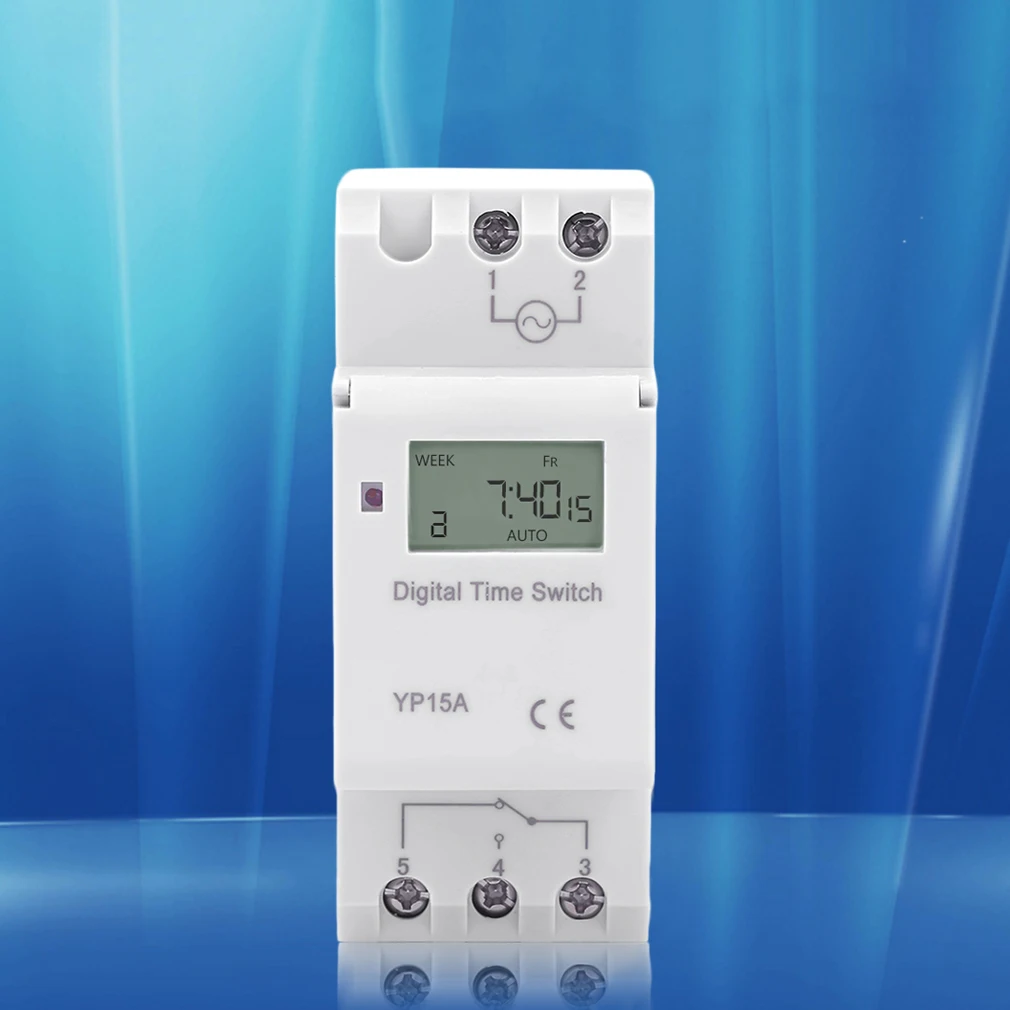 Panel Mounted Weekly Digital LCD Programmable Timer Switch THC 15A AC