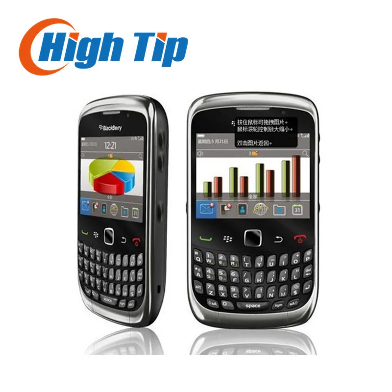 Refurbished original mobile blackberry curve 9300 3G qwerty keyboard quad band phone free shipping