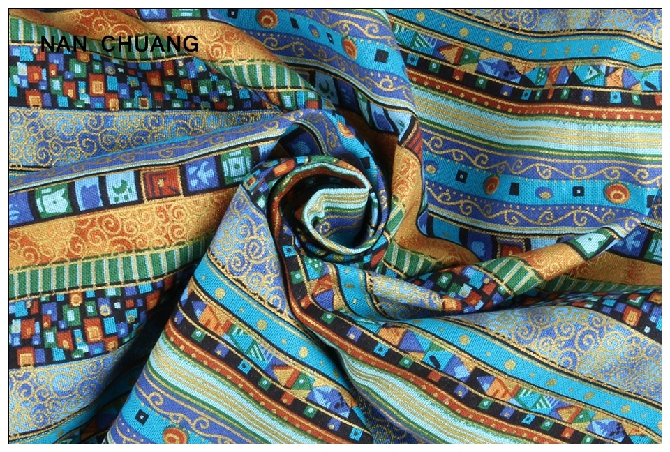 Nanchuang в этническом стиле, хлопковая льняная ткань с принтом для декоративного постельного белья, дивана, платья, подушки, сумки, скатерть, занавески, материал