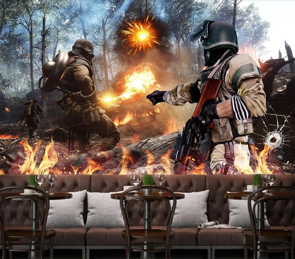 Ozel Duvar Kagidi 3d Modern Savas Komando Savas Oyunu Arka Plan Duvar Kumas Ve Tekstil Duvar Kaplamalari Aliexpress