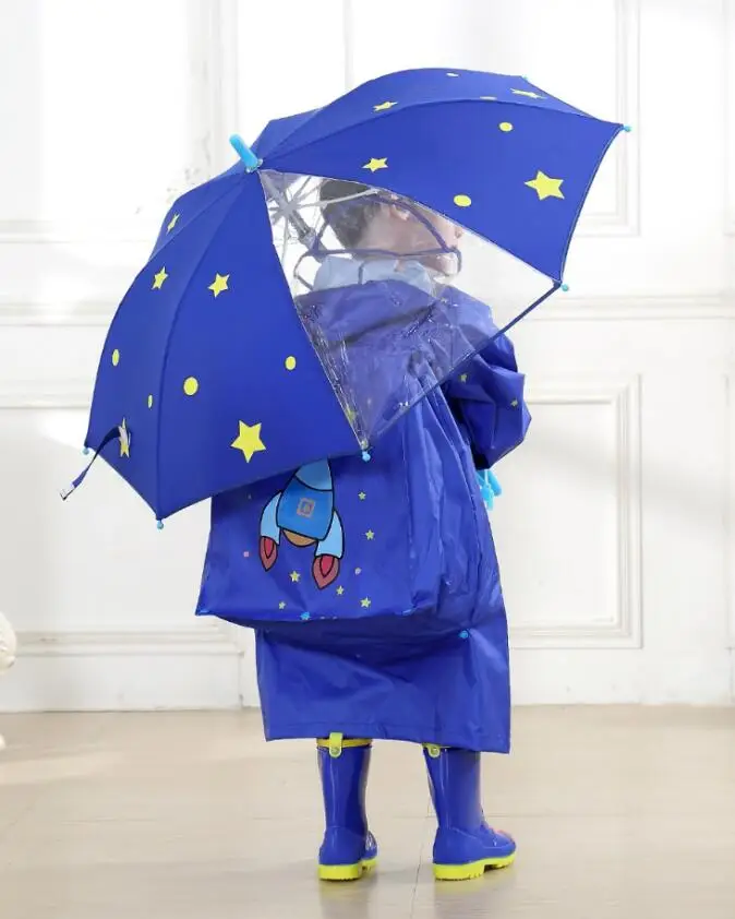 3.Long handle rain umbrella for kids 3D animals print cute children umbrella for boy girl sun protection child's tools