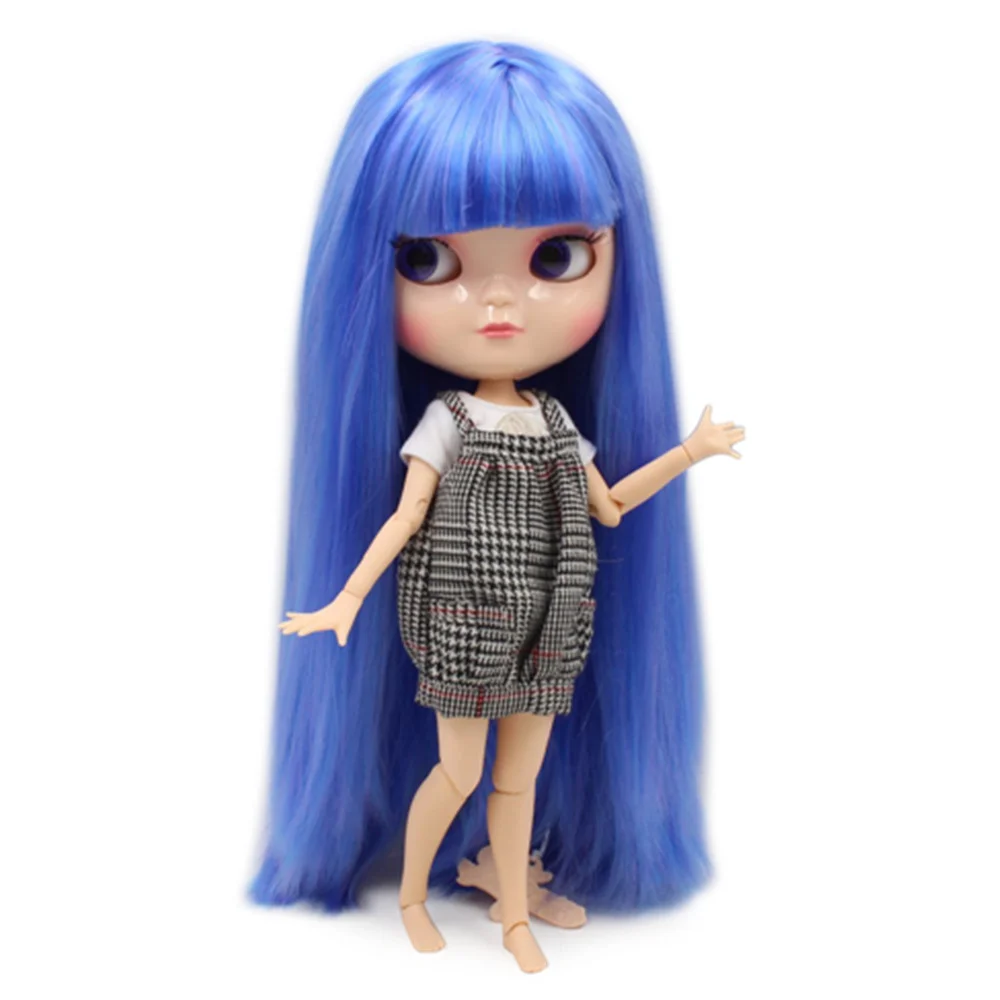 

ICY DOLL small breast azone body fortune days BL7216/6208 blue mix purple hair with bangs/fringes 30cm