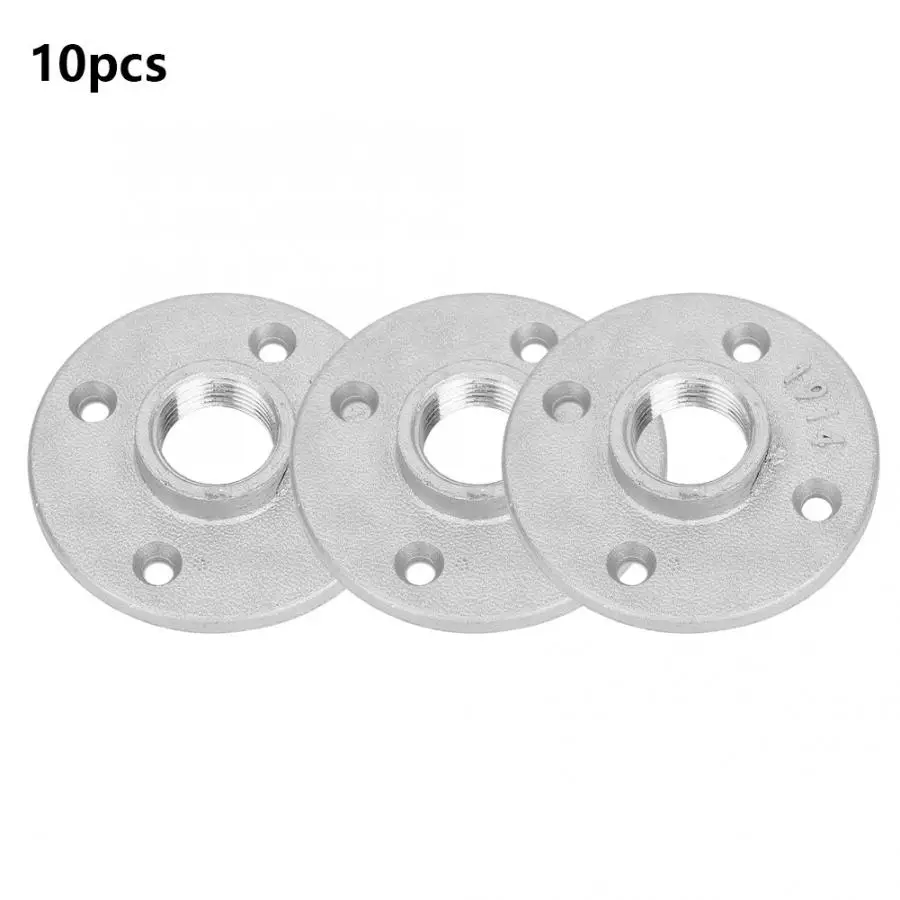 Flange Connector 10Pcs Iron Cast Flange DN20 4 Holes
