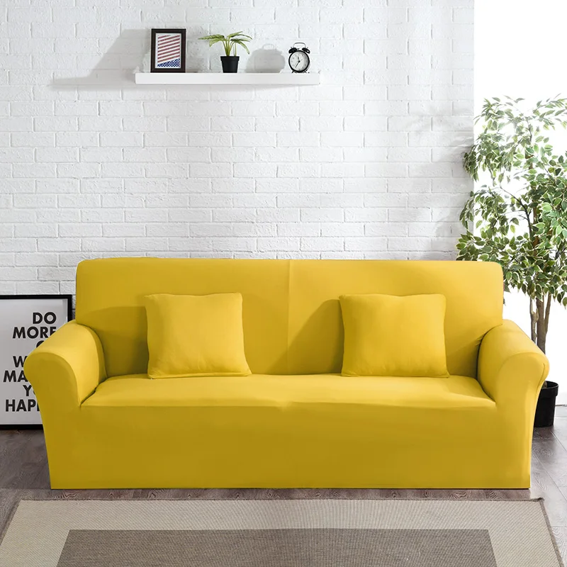 Высокая Класс Крышка для мебели диван кресло современный Гостиная чехол для дивана из стрейчевого эластичного материала диване чехол из хлопка на возраст от 1/2/3/4 местный - Цвет: Yellow