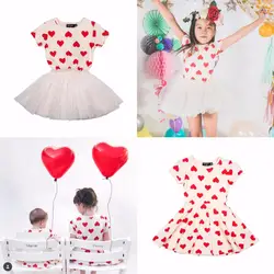 2018 летние девушки с сердечками платья кружевное платье для девочек Одежда для девочек платья для девочек vestidos vetement вечернее платье для