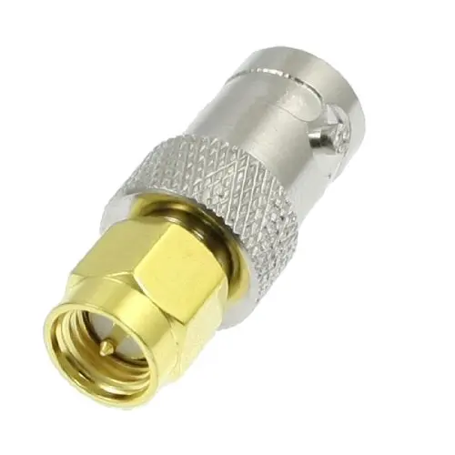 

5x New Gold Tone Metal SMA Male to Silver Tone BNC Female Connector Adapter