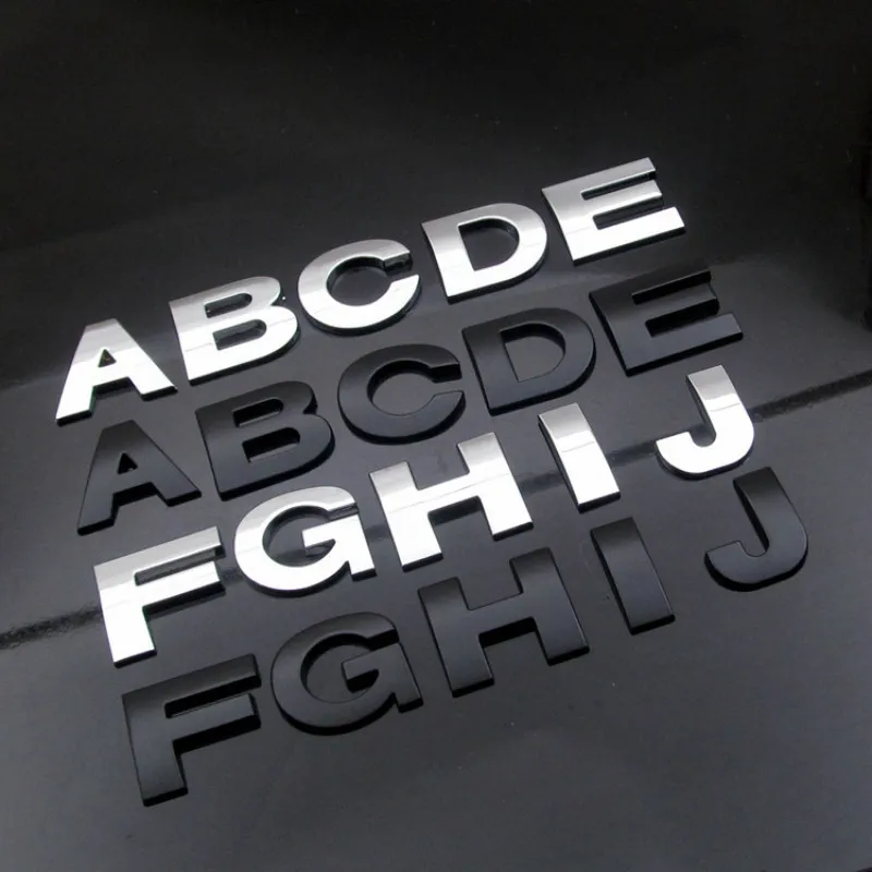 WL новые 45 и 25 мм 3D DIY буквы Алфавит эмблема хромированная и черная Автомобильная наклейка цифровой значок Логотип аксессуары мотоцикл