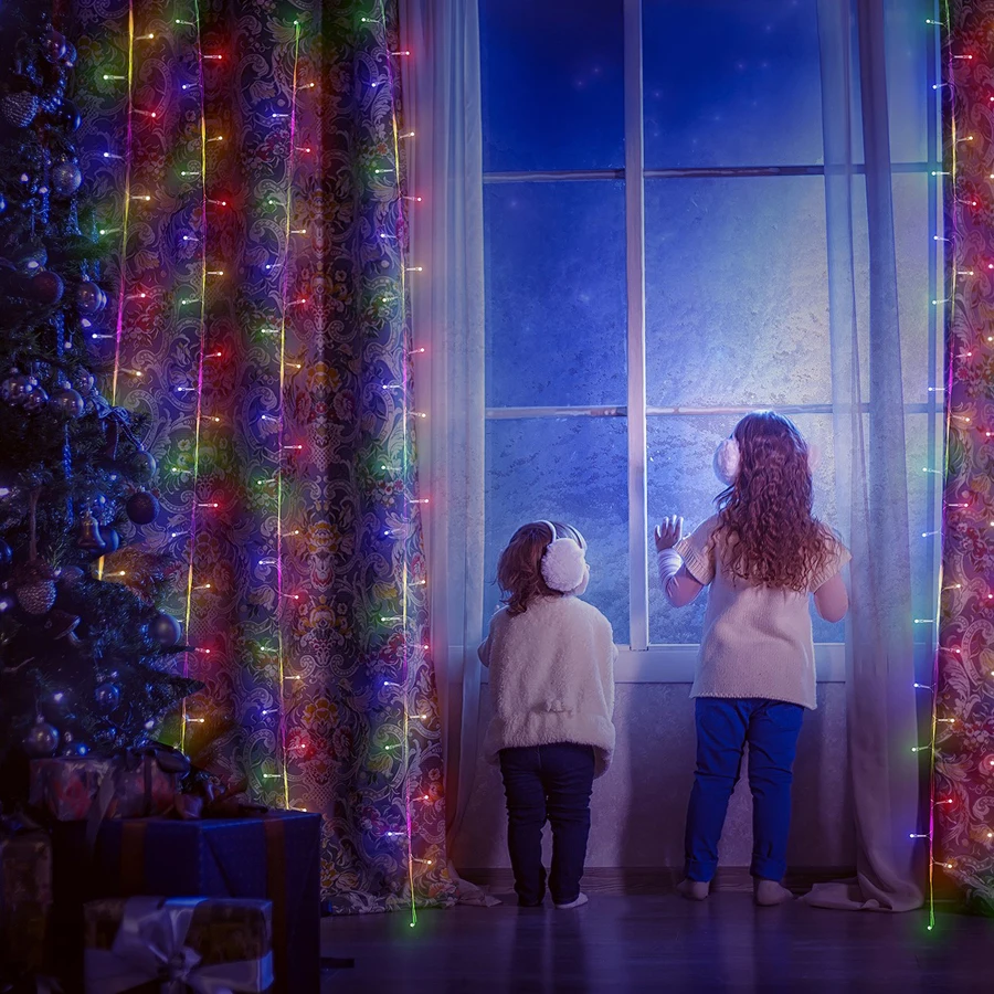 led curtain string lights