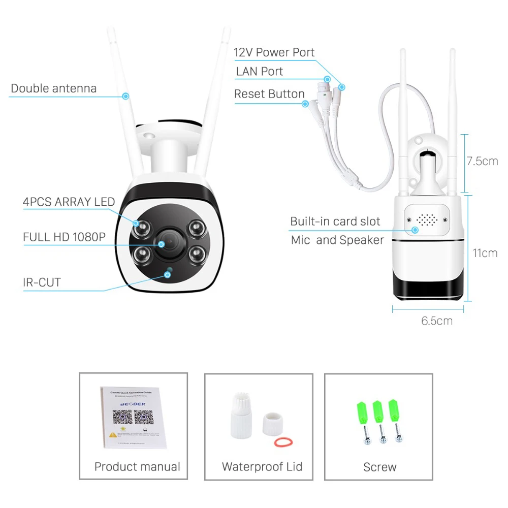 BESDER Yoosee IP Камера Wi Fi 1080 P 960 720 ONVIF Беспроводной проводной P2P CCTV пулевидная камера