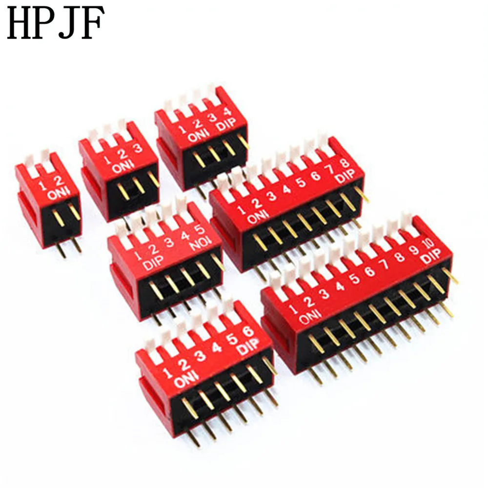 10pcs Red 2.54mm Pitch 6 PositionWay 6-Bit Slide Type DIP Switch Module