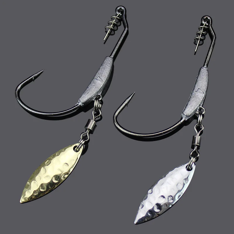 

Fishing Crank hook with the lead Metal Spoon sequins 4.5/5.5/7.2g Add weight lead lure crank hook Soft bait Soft worm hooks 1pcs