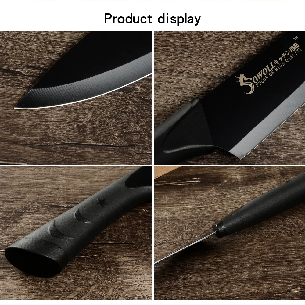 SOWOLL Stainless Steel Kitchen Knife 6 Piece Set Non Slip Handle 3.5\ SOWOLL Stainless Steel Kitchen Knife 6 Piece Set Non Slip Handle 3.5\