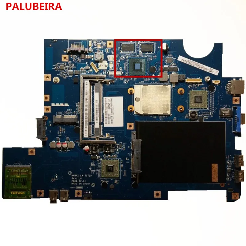 

PALUBEIRA high quality free shipping for lenovo G555 loptop motherboard DDR3 69035134 NAWA2 LA-5972P 100% tested video card chip