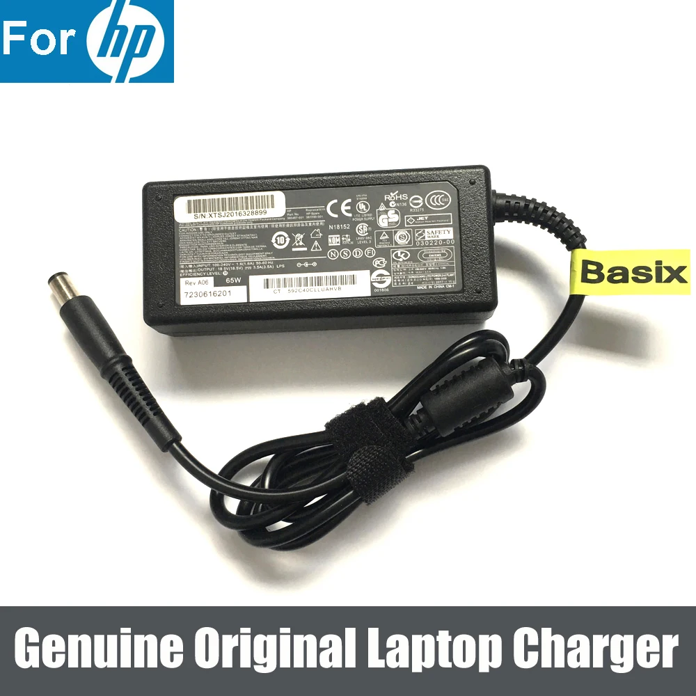 Оригинальное зарядное устройство для ноутбука мощностью 65 Вт HP Pavilion G6 2268CA 2269WM G7