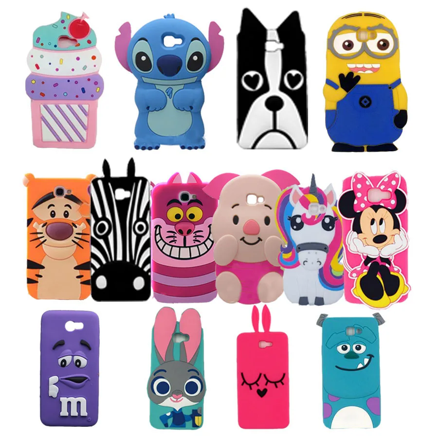 Cute 3D Cartoon Unicorn Stitch Minnie Soft Silicone Phone