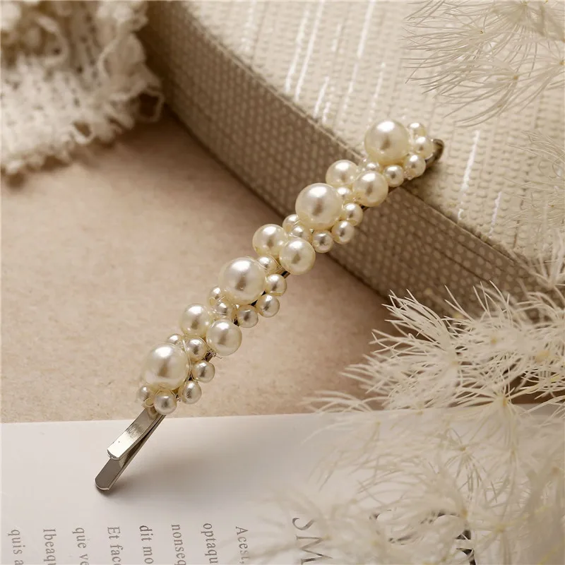 Yobest Fashion Pearl Hair Clip for Women Elegant Korean Design Snap Barrette Stick Hairpin Hair Styling Accessories - Окраска металла: 70006