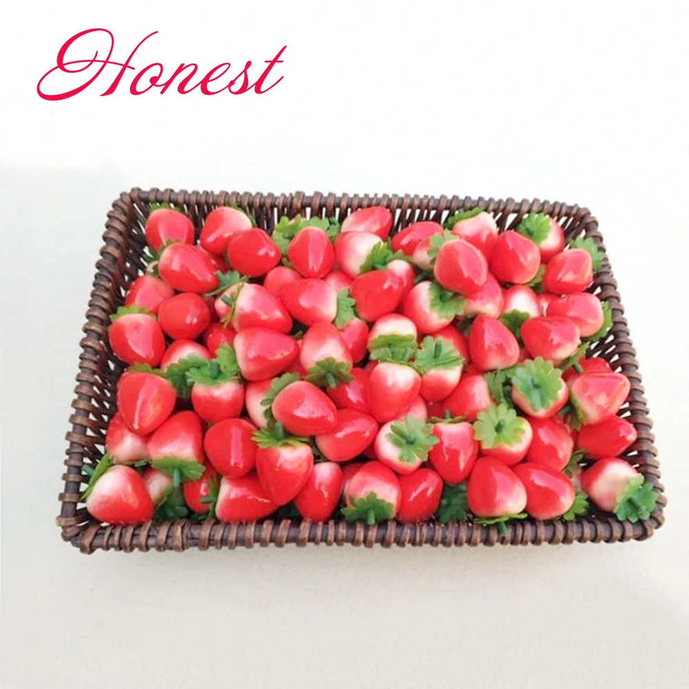 

100pcs 2.5cm mini size artificial Plastic Fake Fruit artifical strawberry fruit&artificial plastic fake simulated strawberr
