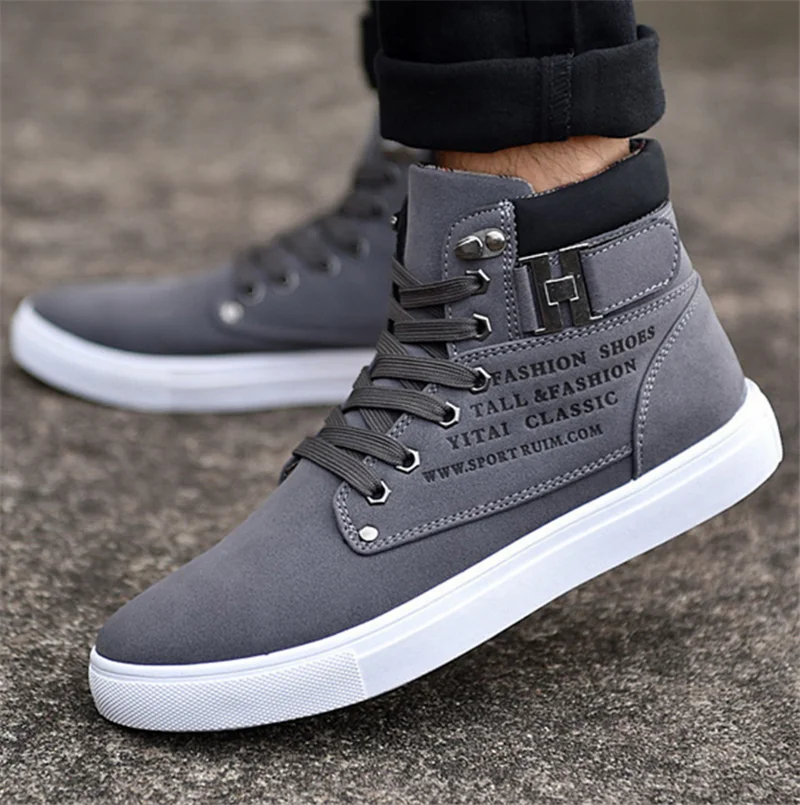 

QIAOJINGREN Men Shoes 2018 Top Fashion New Winter Front Lace-Up Casual Ankle Boots Autumn Shoes Men Wedge Fur Leather Footwear