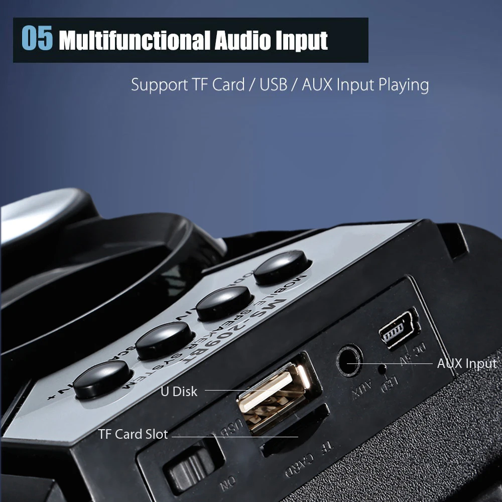 Redmaine MS-209BT портативный с высокой выходной мощностью fm-радио беспроводной Bluetooth динамик поддерживает FM TF карты Регулятор громкости воспроизведения музыки