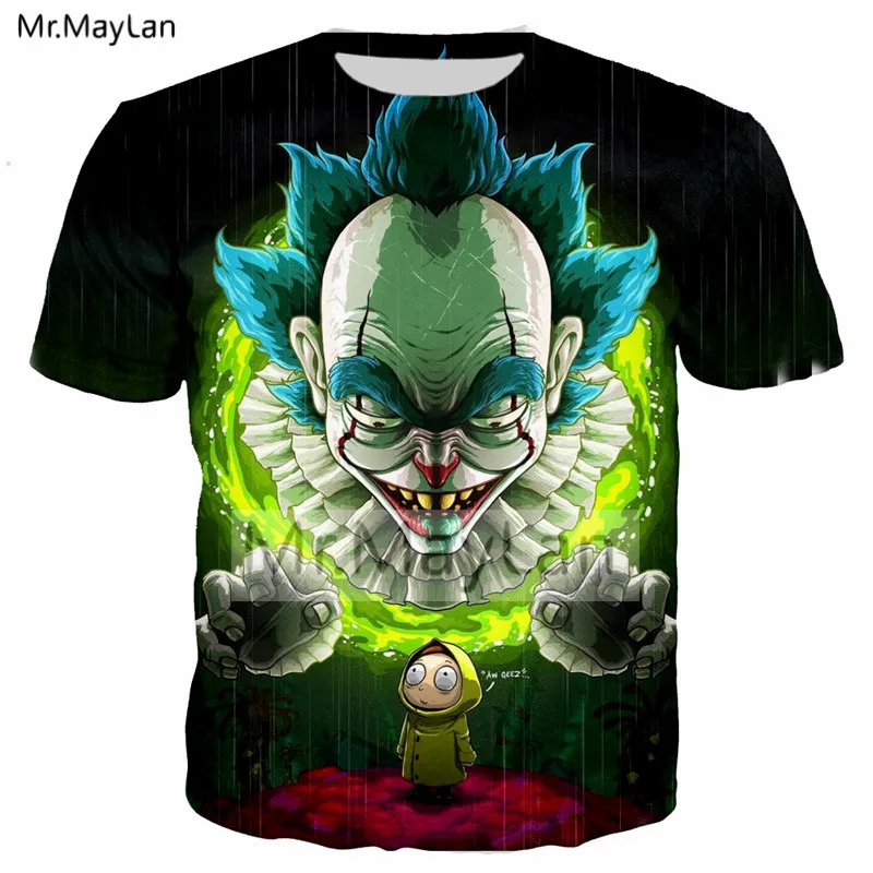 

Funny Clown Ricky and Morty 3D Print T shirt Men/women Hip Hop Streetwear T-Shirt Harajuku Tshirt Tees Boys Modis Black Clothes