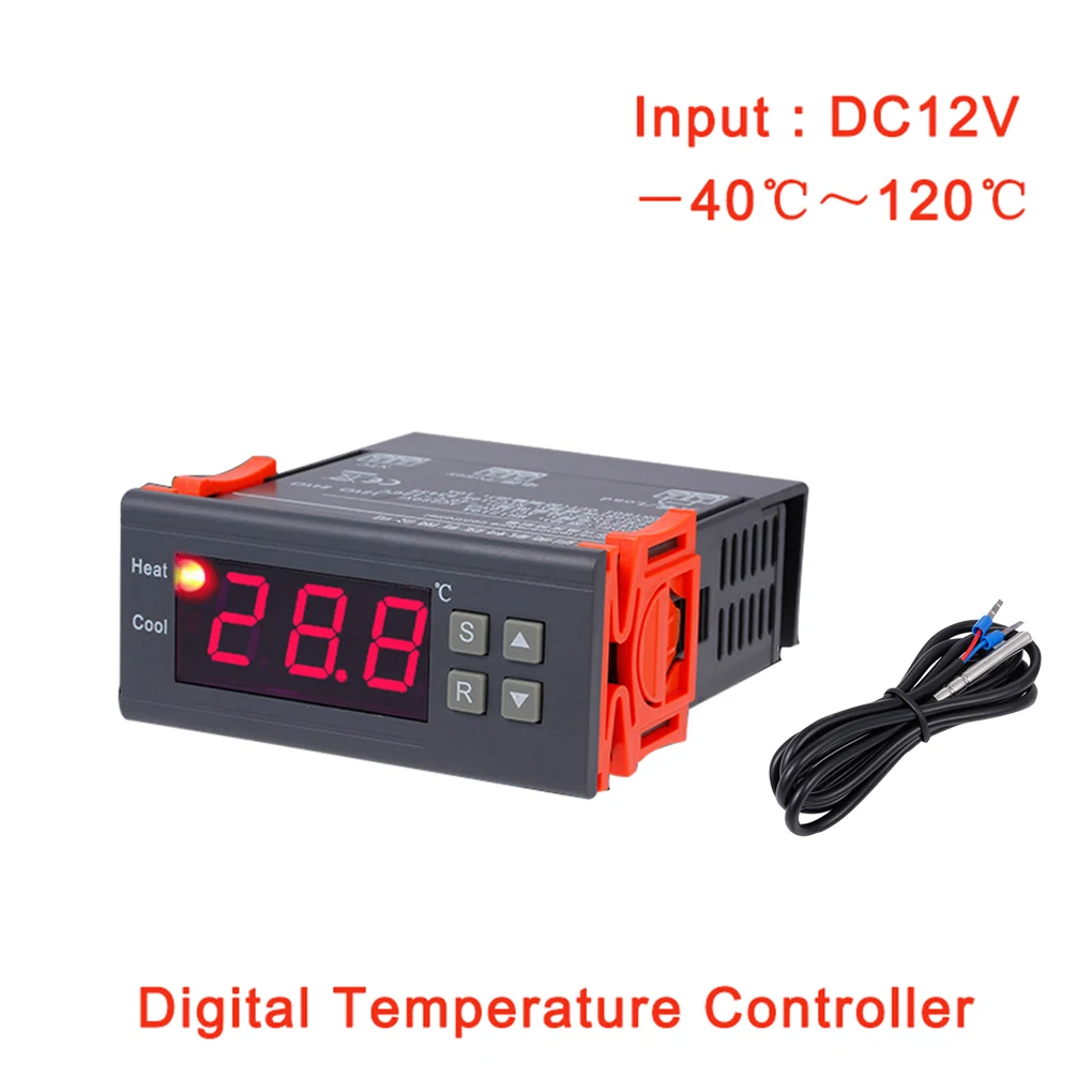 MH1210A DC 12 В Термостат Регулятор цифровой ЖК-холодильник регулятор температуры термопары контроллер с датчиком