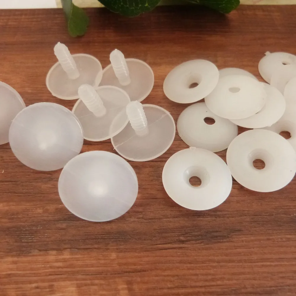 

50pcs/lot 15mm/18mm/20mm/25mm/28mm/30mm/35mm/40mm/45mm/50mm/55mm/60mm white plastic toy joints with washer for plush doll
