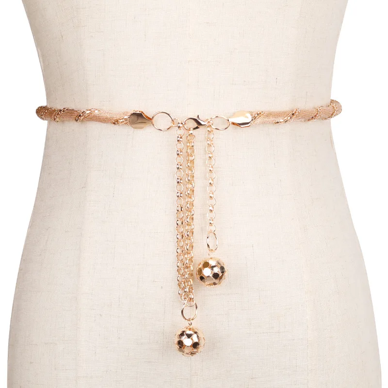 

Women's Lady Fashion Metal Chain Imitation Pearl Style Belt Body Chain Waistband Pretty Fashion Waist Belt Accessories
