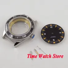 Подходит для ETA 2836 MIYOTA 8215 механизм 41 мм 316L нержавеющая сталь чехол для часов черный керамический ободок сапфировое стекло+ циферблат+ стрелки C133