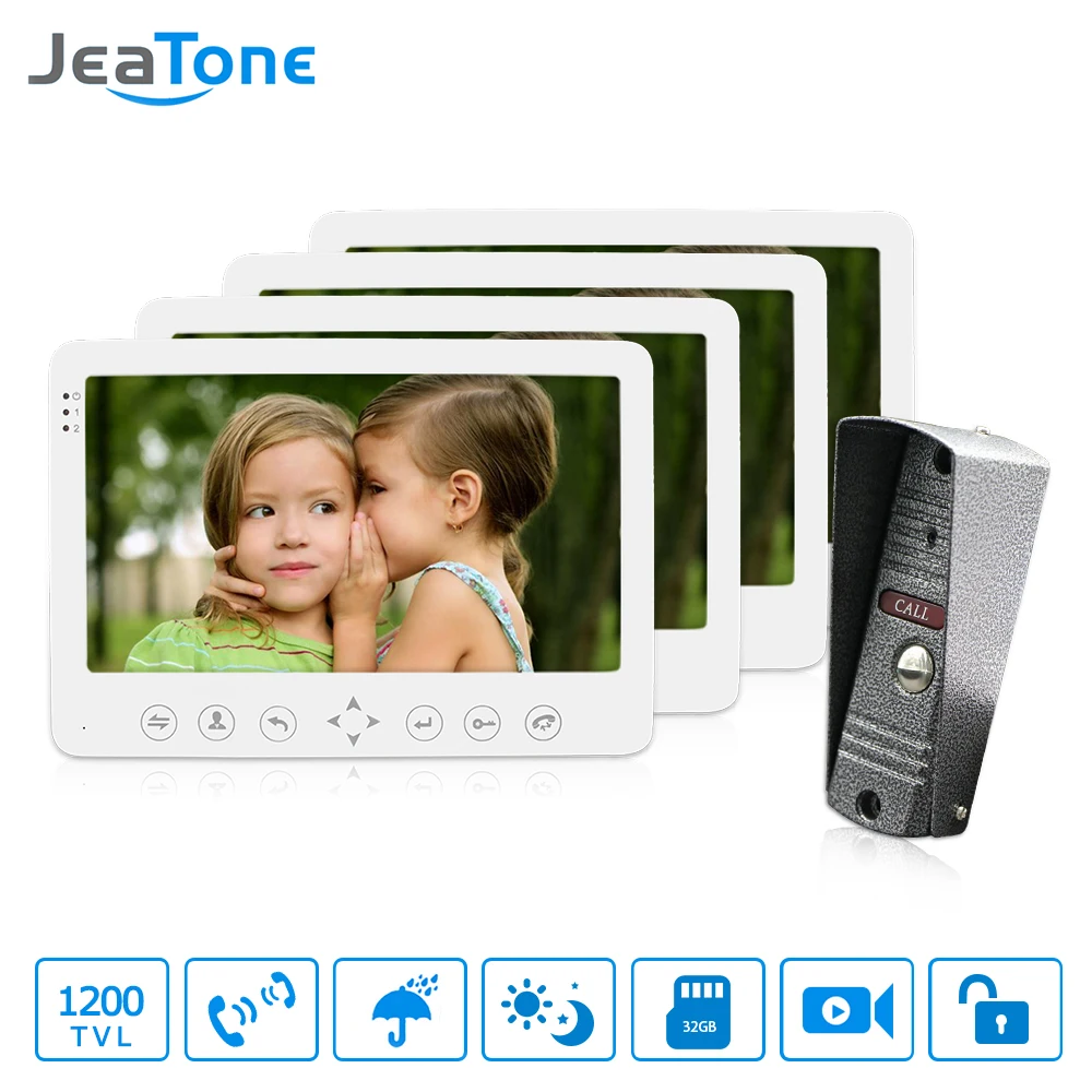JeaTone 7\ Color LCD Wired 1200TVL Night Camera Video Doorphone Intercom Villa Security System Smart Unlocking Electronic Door JeaTone 7\ Color LCD Wired 1200TVL Night Camera Video Doorphone Intercom Villa Security System Smart Unlocking Electronic Door