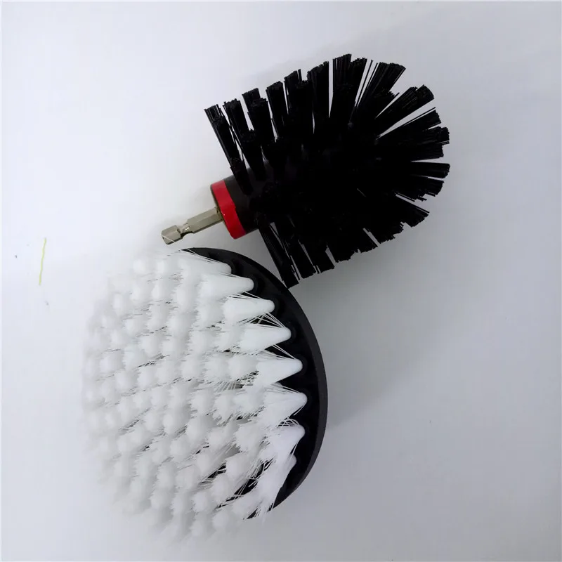 

2 pc black white drill brush Power Scrub Drill Brush Clean Brush used on Electric Drill for Carpet Sofa Leather Plastic Wooden