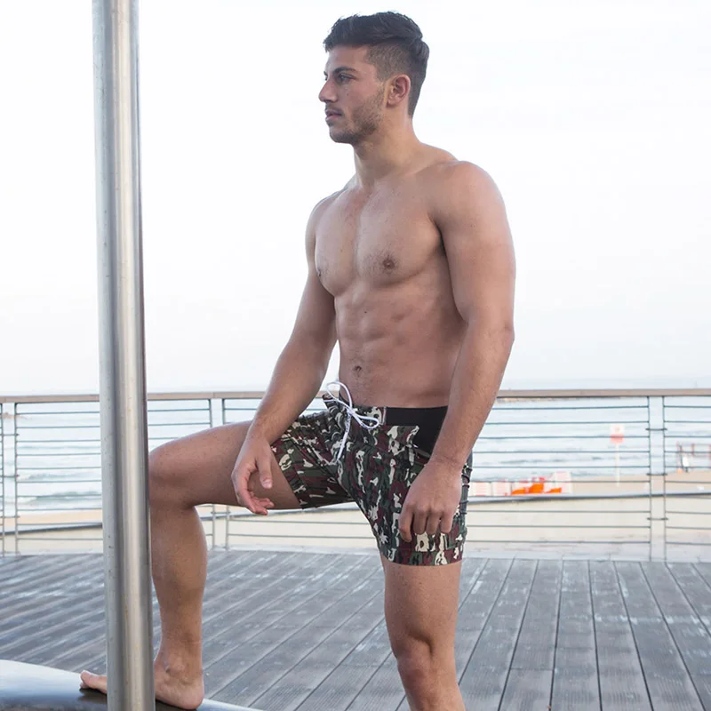 Taddlee Brand Sexy Men's Swimwear Swimsuits Camo with Pockets Board Shorts Swim Boxer Briefs Bikini Beach Trunks Bathing Suits