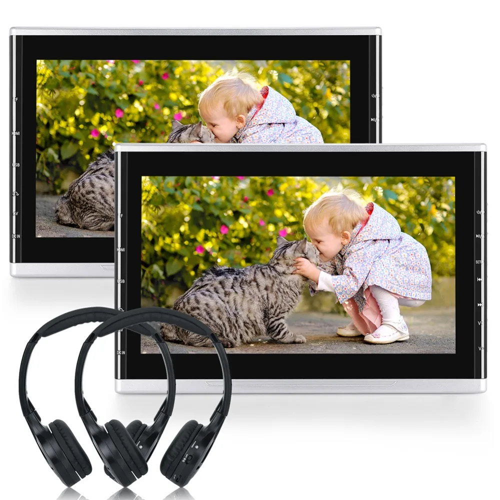 2 шт./лот 10,1 дюймов подголовник автомобиля dvd-плеер TFT HD экран HDMI 1024*600 разрешение Декор автомобильных сидений подголовник монитор подушки