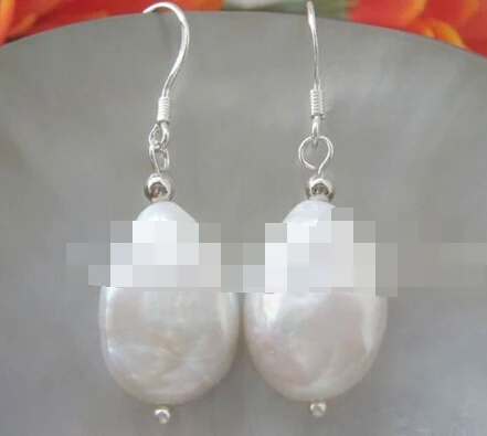 

free shipping 09310 white baroque freshwater pearl earring