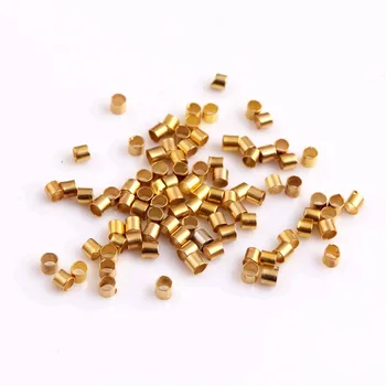 

Wow!! New colorful Fashion Chunky Shinny gold color 10000pcs a lot 2MM Tube Crimp beads for kids Chunky Necklace Jewelry