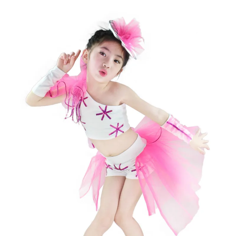 2017 Burst of Girls Net Yarn Skirt Children's Performance Costumes Modern Jazz Dancing Dance Dress | Тематическая одежда и