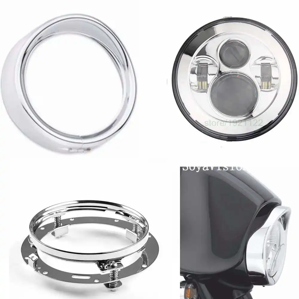 For Harley Davidson Parts 7in. Headlight Trim Ring for 7inch Harley