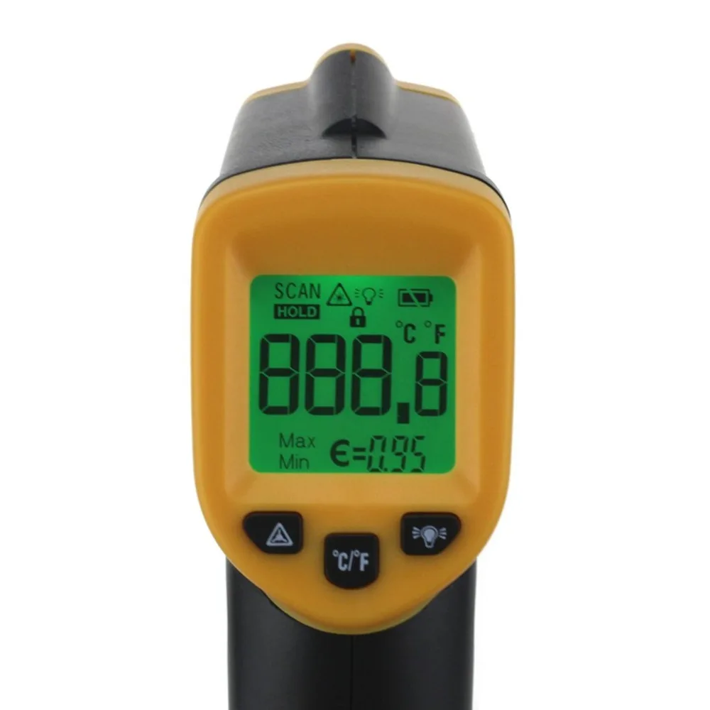 Профессиональный инфракрасный термометр AN550A с ЖК-цифровым дисплеем, лазерный измеритель температуры, бесконтактный термометр