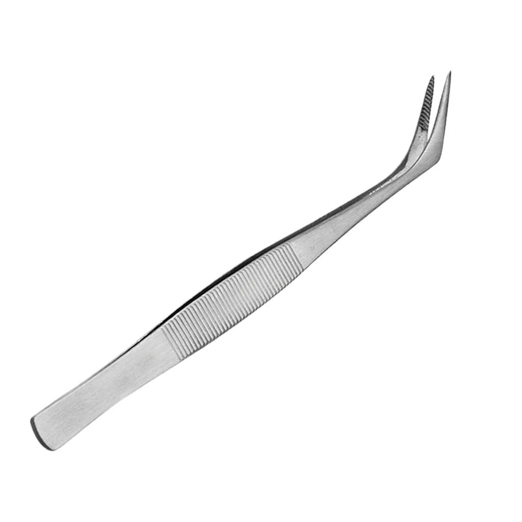 Stainless Steel Curved Pointed Tweezer For Eyelash Extension Precision Lash Adhesive Makeup Tool