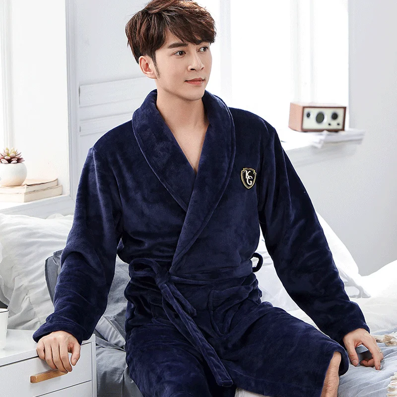 Plus Size XXXL Navy Blue Male Kimono Bath Gown Traditional Chinese Men's Satin Robes Vintage Nightwear Causal Sleepwear MP059