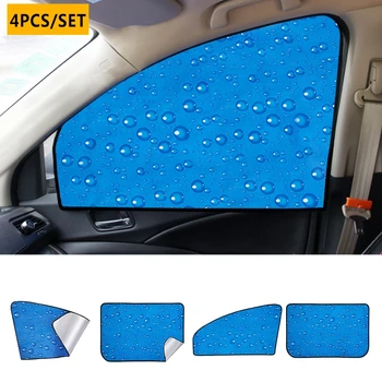 

pcmos New Adjustable Car Window Mesh Style Curtains UV Sunshade Visor Interior Accessories Fashion Sunshade Waterproof 4pcs /set
