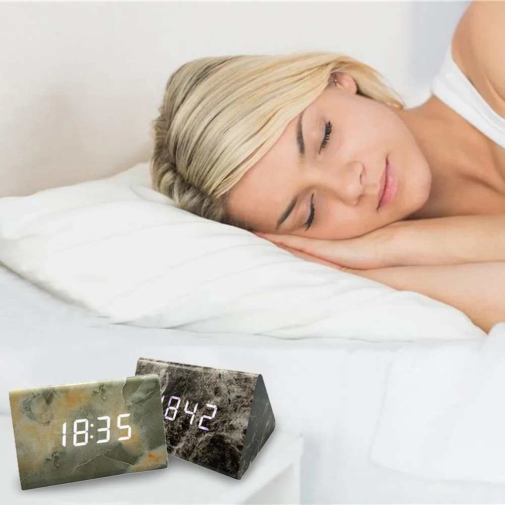 

Alarm Clock Thermometer Desk Clocks LED Digital Clock Desktop Light Voice Control Calendar LED Snooze Table Clock 19MAY13