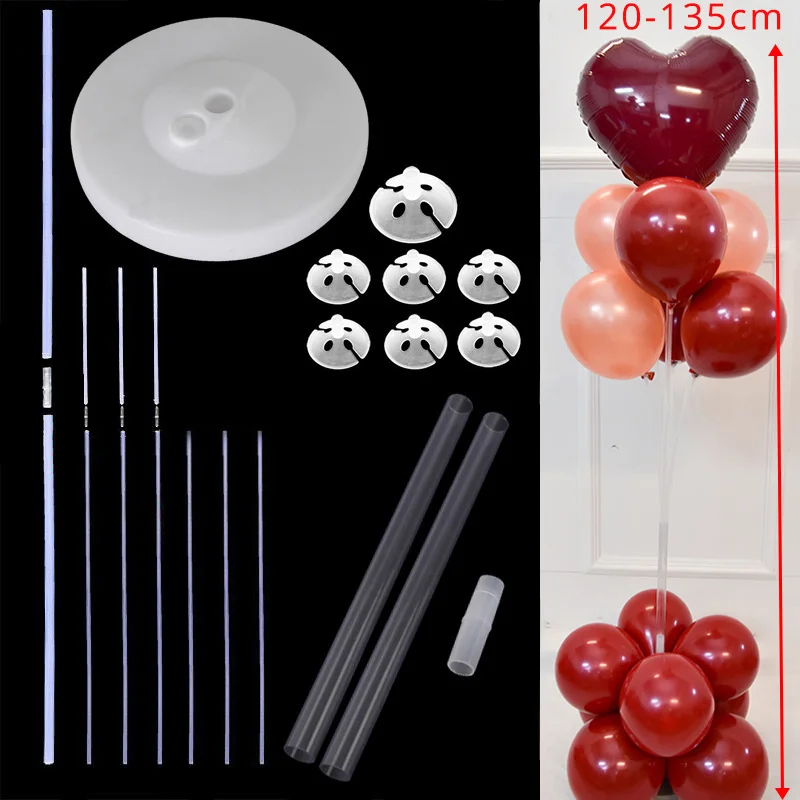 Cyuan 30 см латексные воздушные шары палочки белый ПВХ держатель воздушных шаров палочки с зажимом для дня рождения, свадьбы, вечеринки - Цвет: 1set mix stand