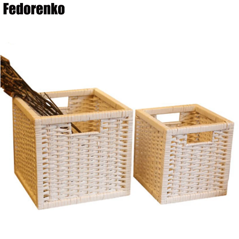 

Wicker Basket Laundry Clothing Sundries Home Storage Organization Storage Basket Set Decorative Wicker Baskets Mand Panier Osier