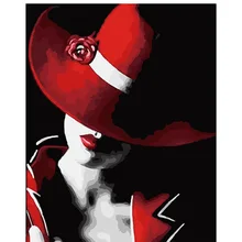 Безрамные Картины краска по номерам DIY цифровая холст масляная краска ing Wall Art домашнее украшение красота леди 40*50 см