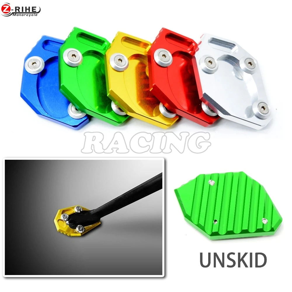 

Motorcycle CNC Aluminum Kickstand FootSide Stand Enlarge For YAMAHA FZ6R 2009-2015 2010 2011 2012 2013 2014 & MT-07 2014-2015