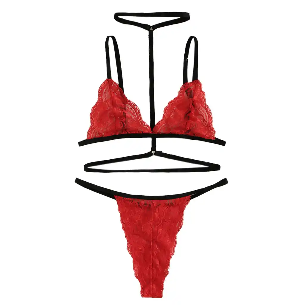 ropa interior encaje rojo