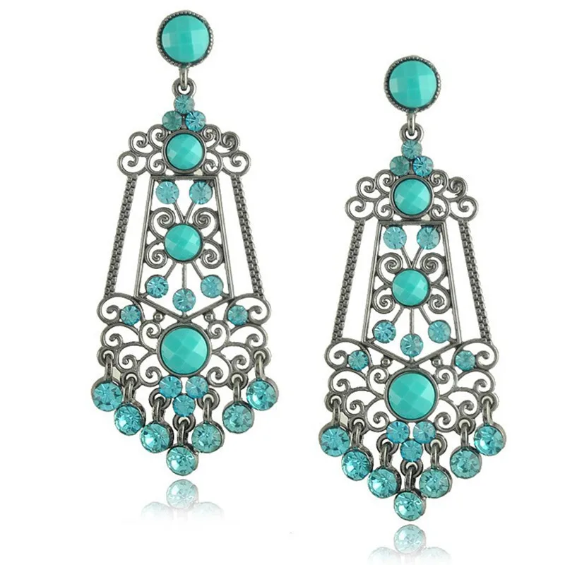 

Trendy Luxury Crystal Dangle Earrings Green Earrings for Women