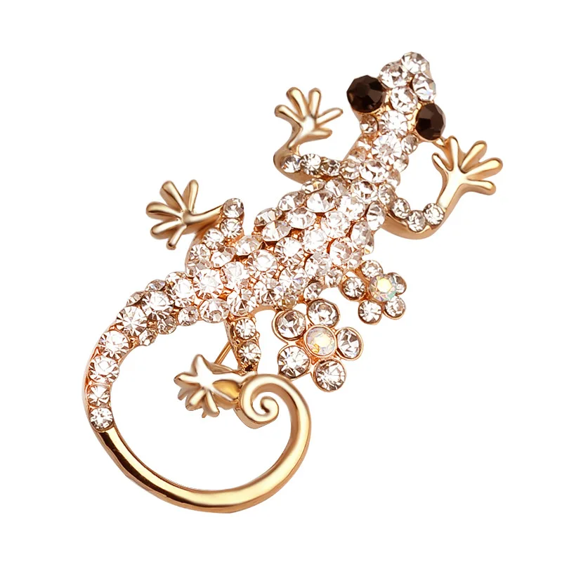 

2017 simple female accessories elegant temperament fashion creative personality crystal lizard shape brooch