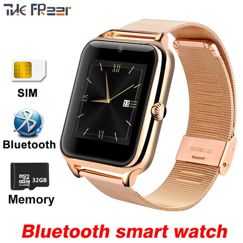 

2018 New Bluetooth Smart Watches Mens Multi-language Version Fashion Stainless Steel Smart Watch Support SIM Card TF Card Camera